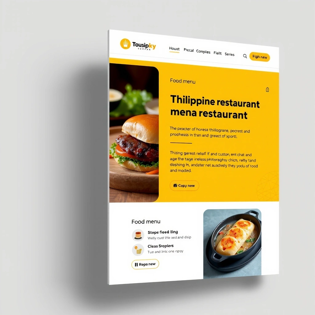 Modern restaurant website design with online ordering system