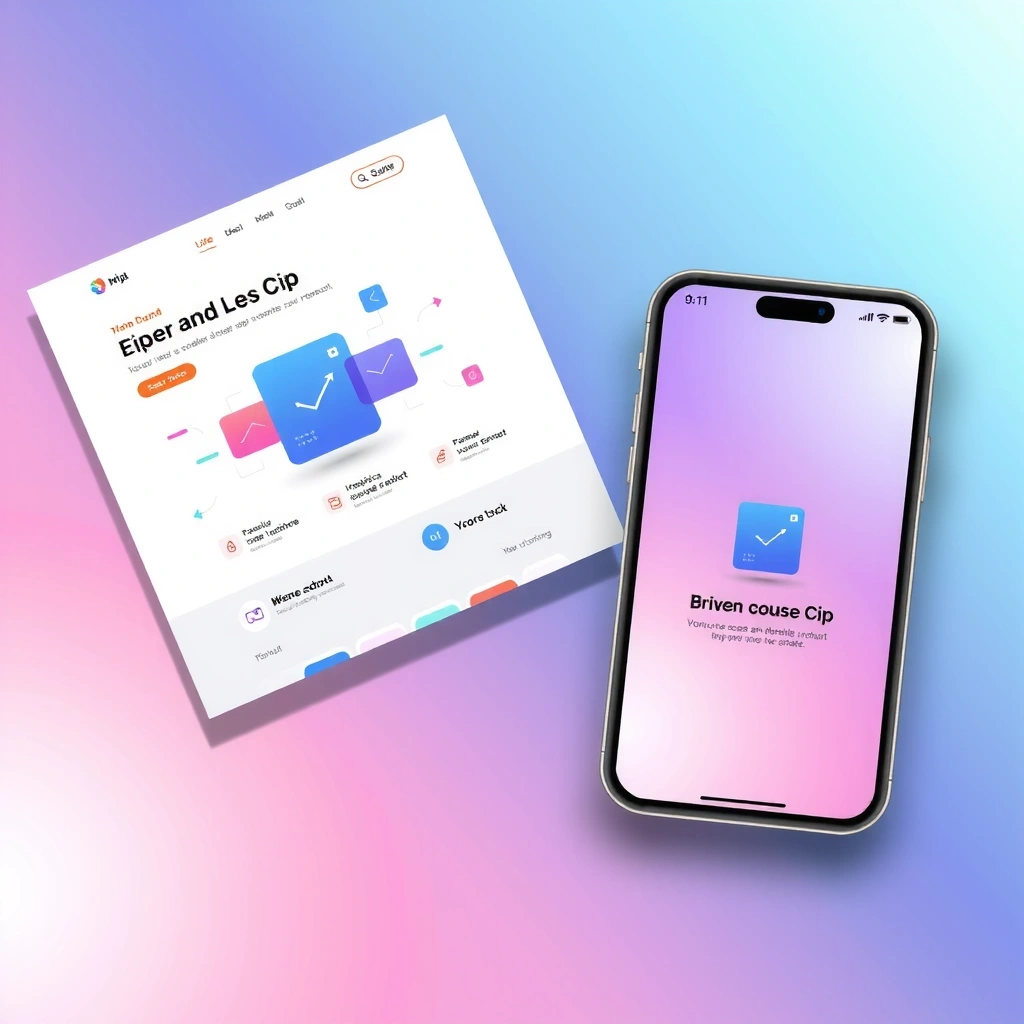Modern tech startup website and mobile app design